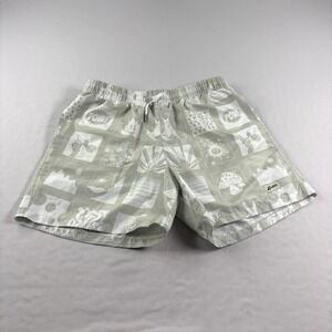 Bather Swim Shorts Mens XL Gray Graphic Print Lined Bathing Suit